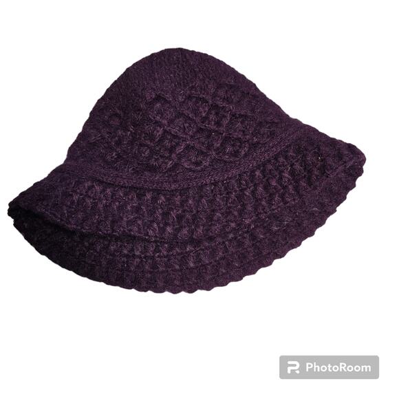 Purple Angora & Polyester Bucket Hat - Size 57 cm - Picture 3 of 6